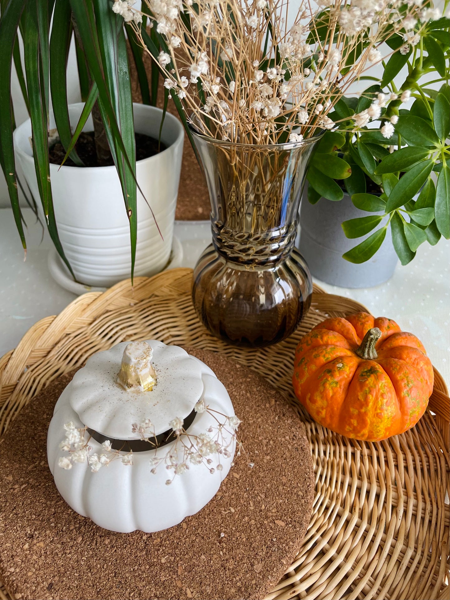 Pumpkin Trinket Jar with Lid