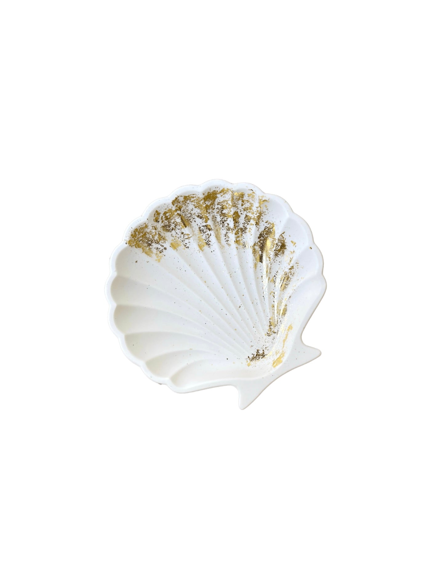 White & Gold Shell Tray
