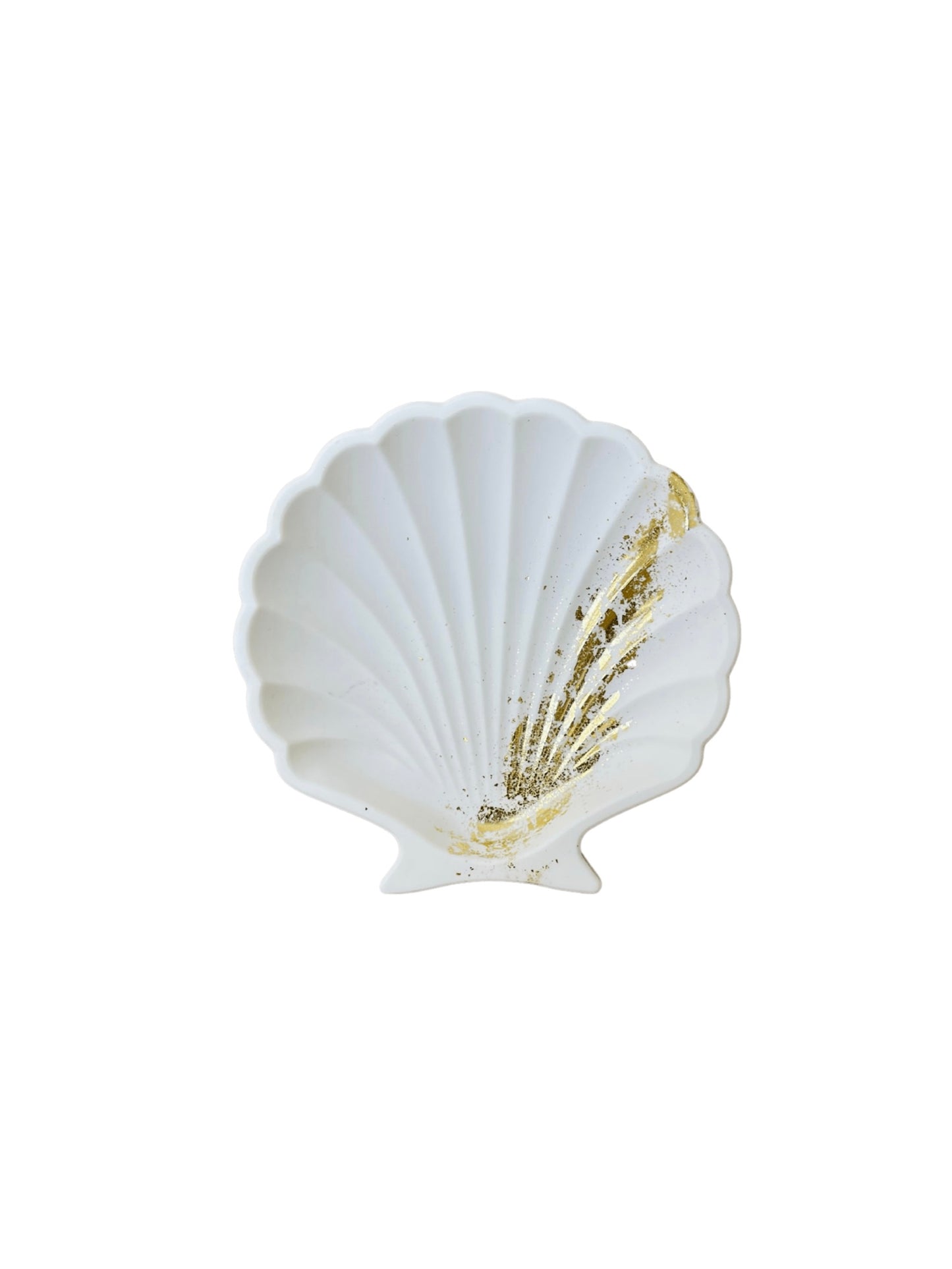 White & Gold Shell Tray