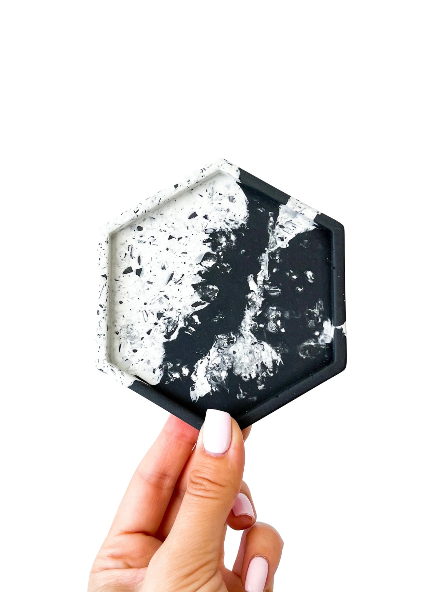 Terrazzo Zebra Hexagon Tray