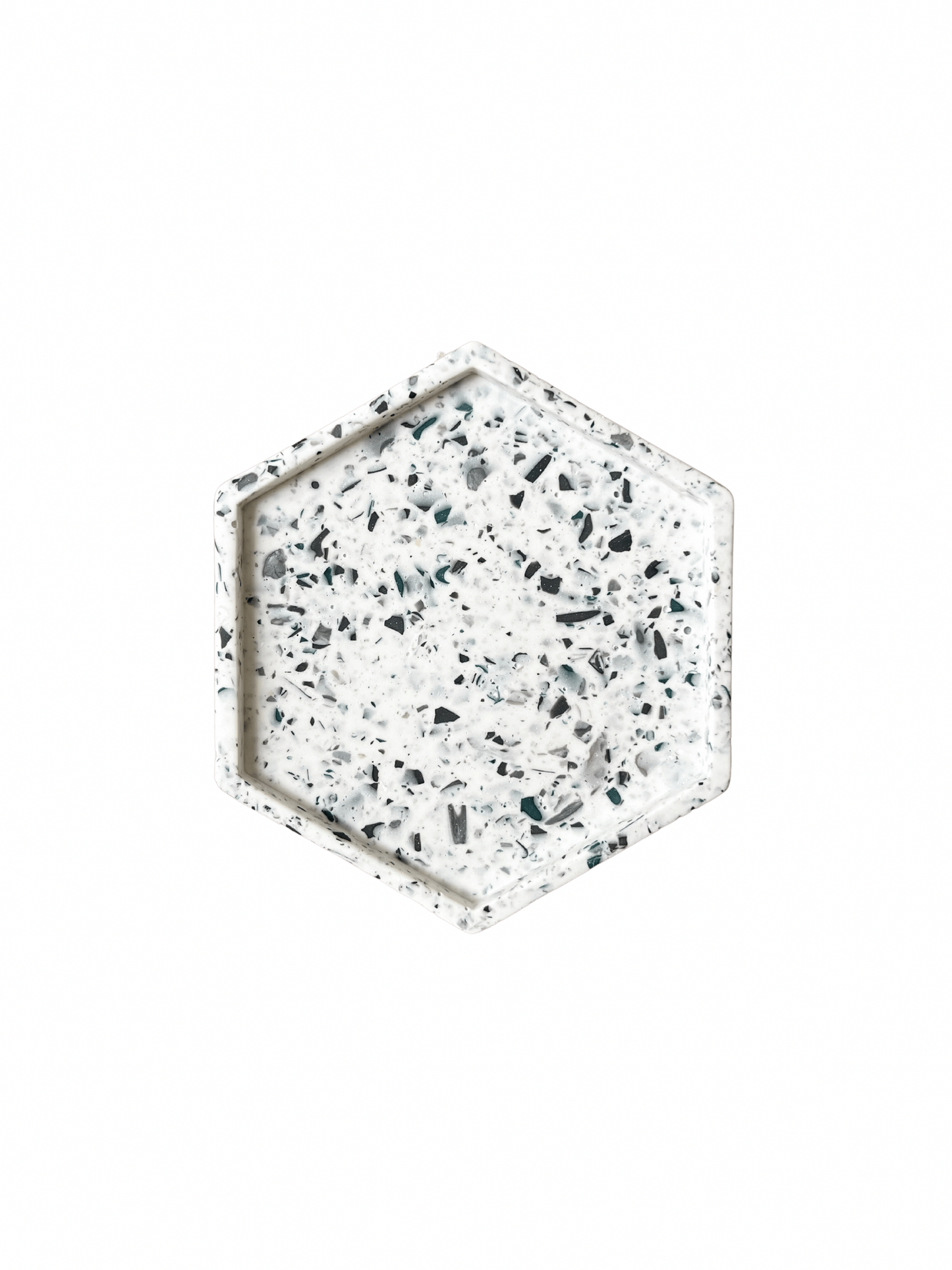 Navy Terrazzo Hexagon Tray