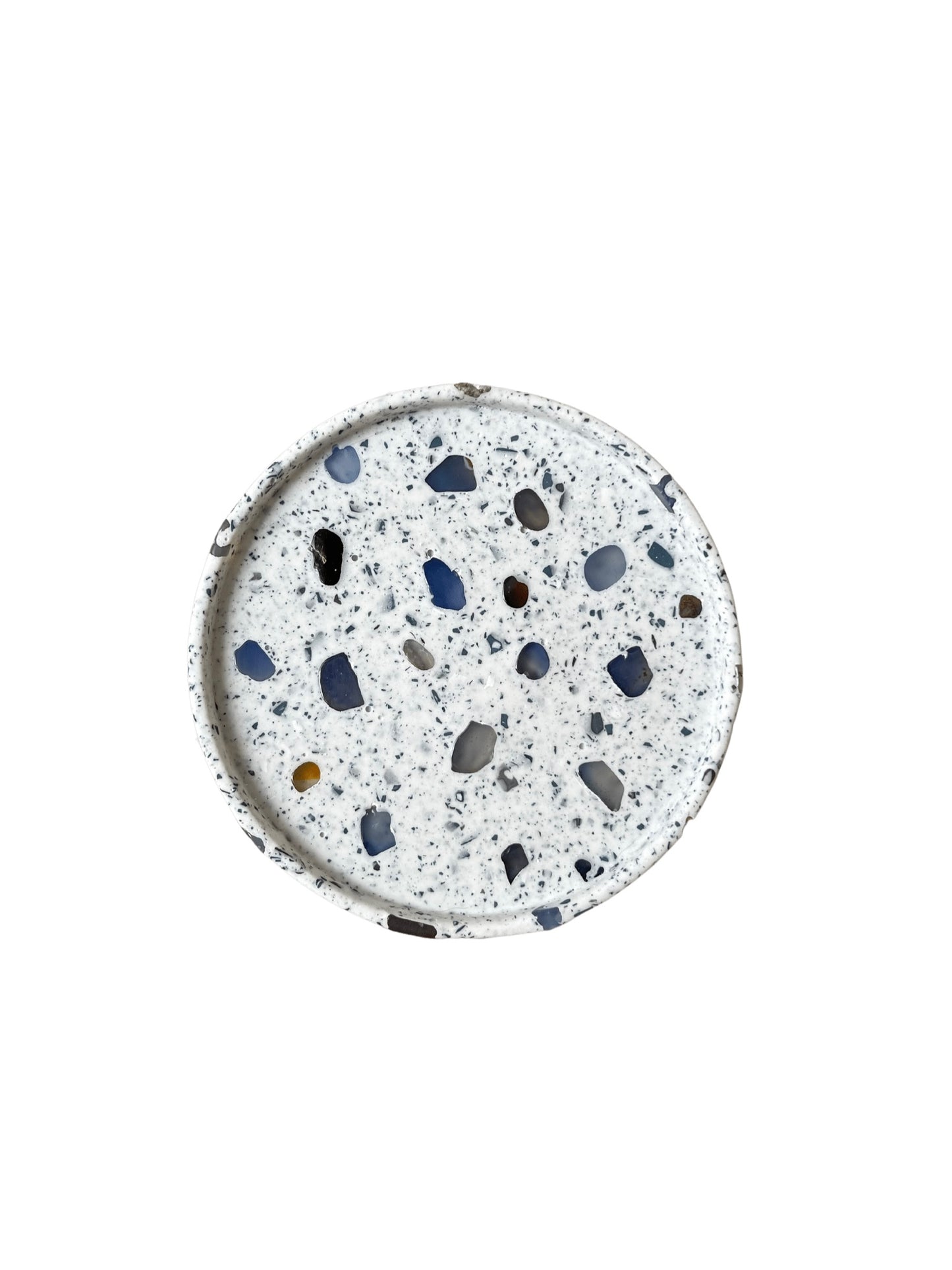 Crystals Small Round Tray - Blue Agate