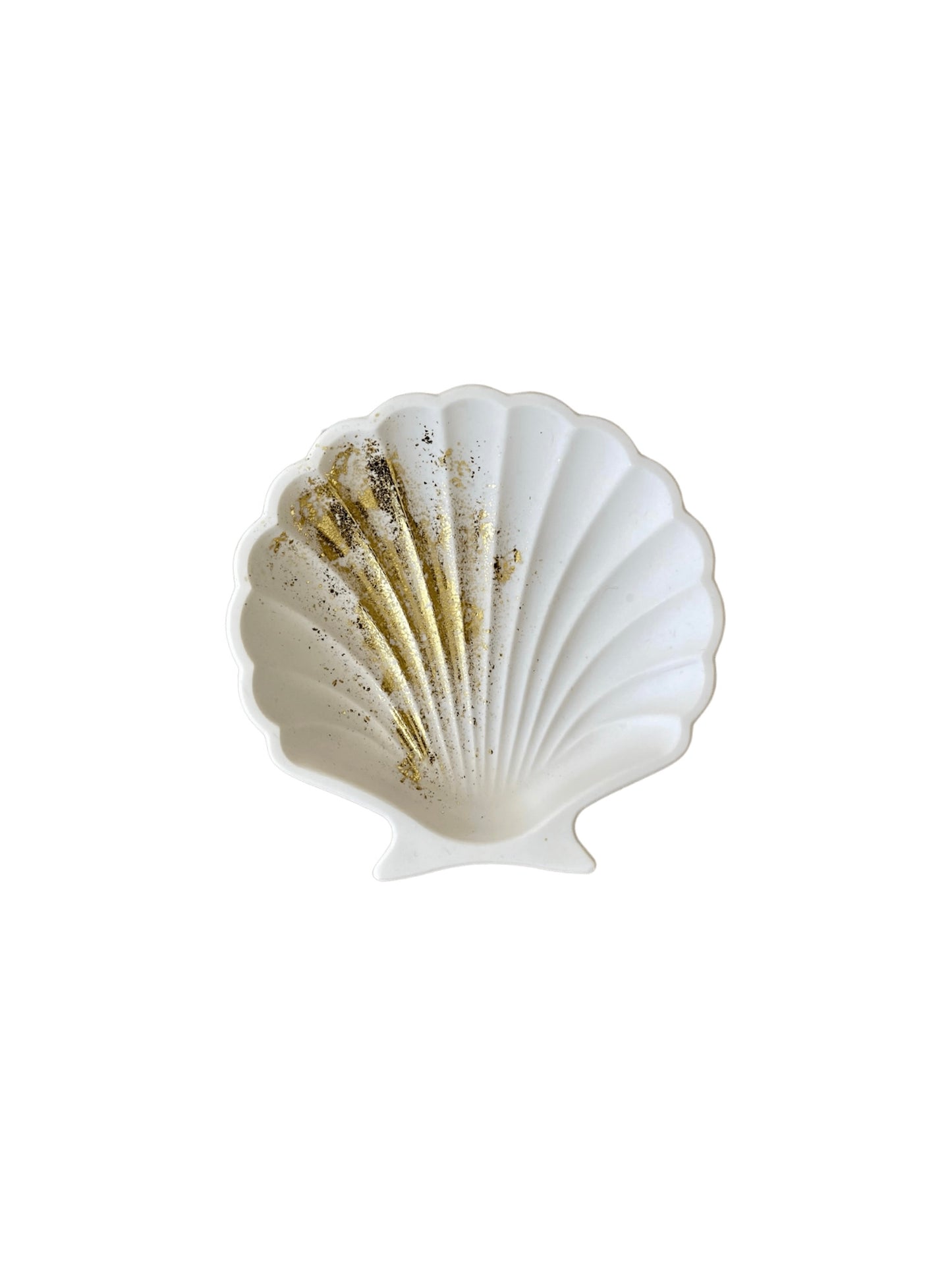 White & Gold Shell Tray