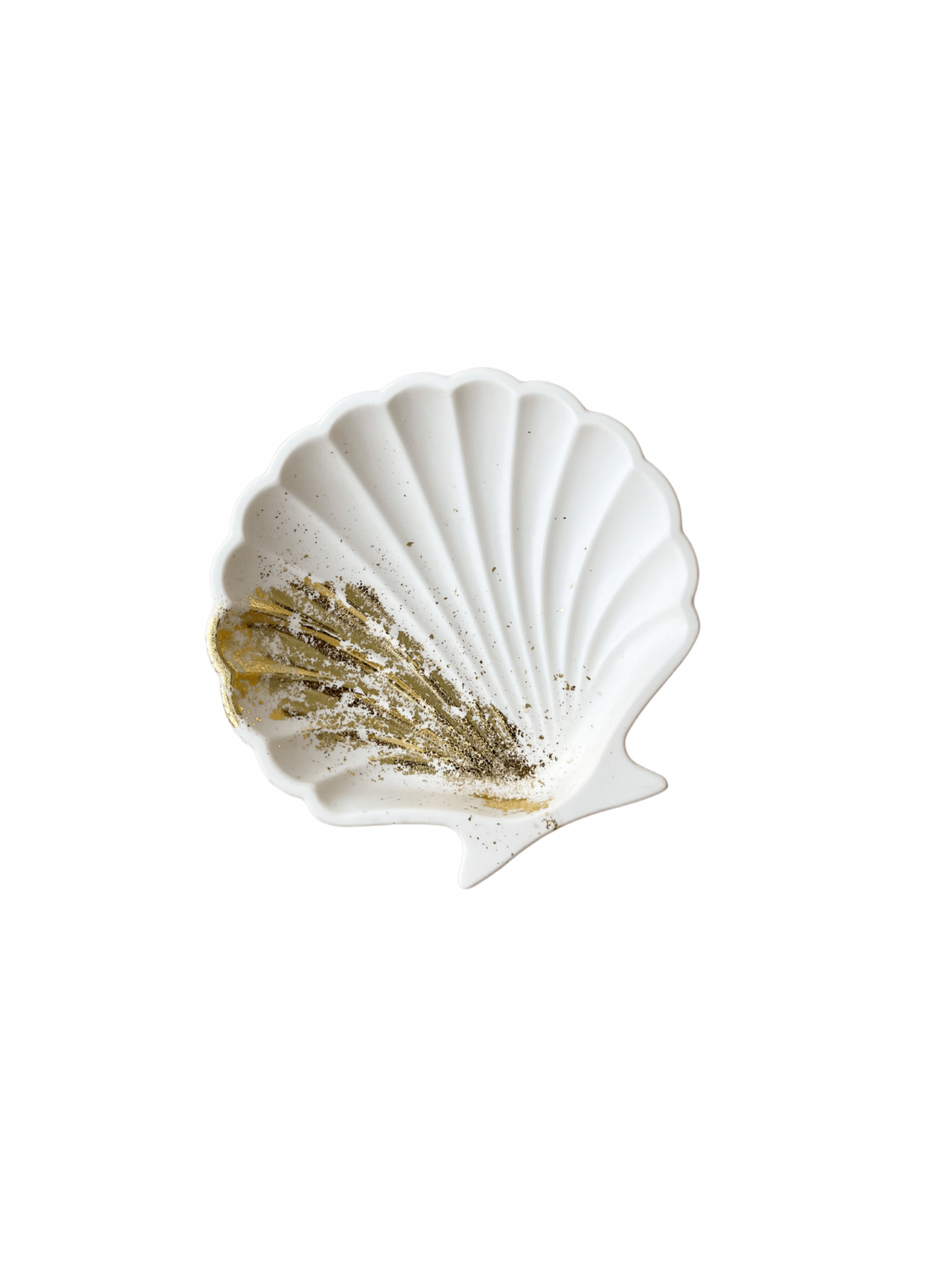 White & Gold Shell Tray