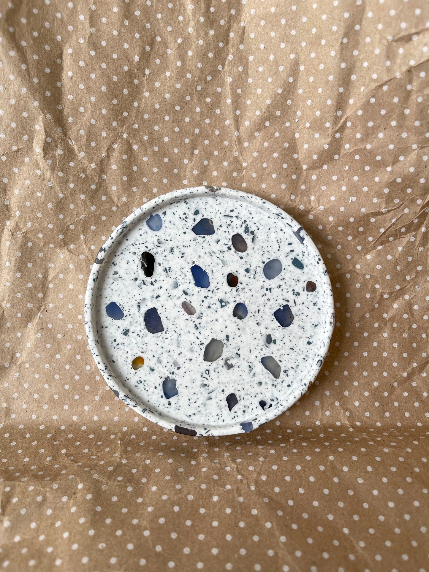 Crystals Small Round Tray - Blue Agate