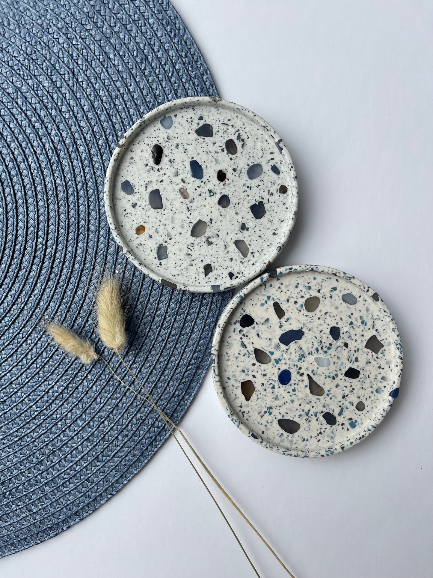 Crystals Small Round Tray - Blue Agate
