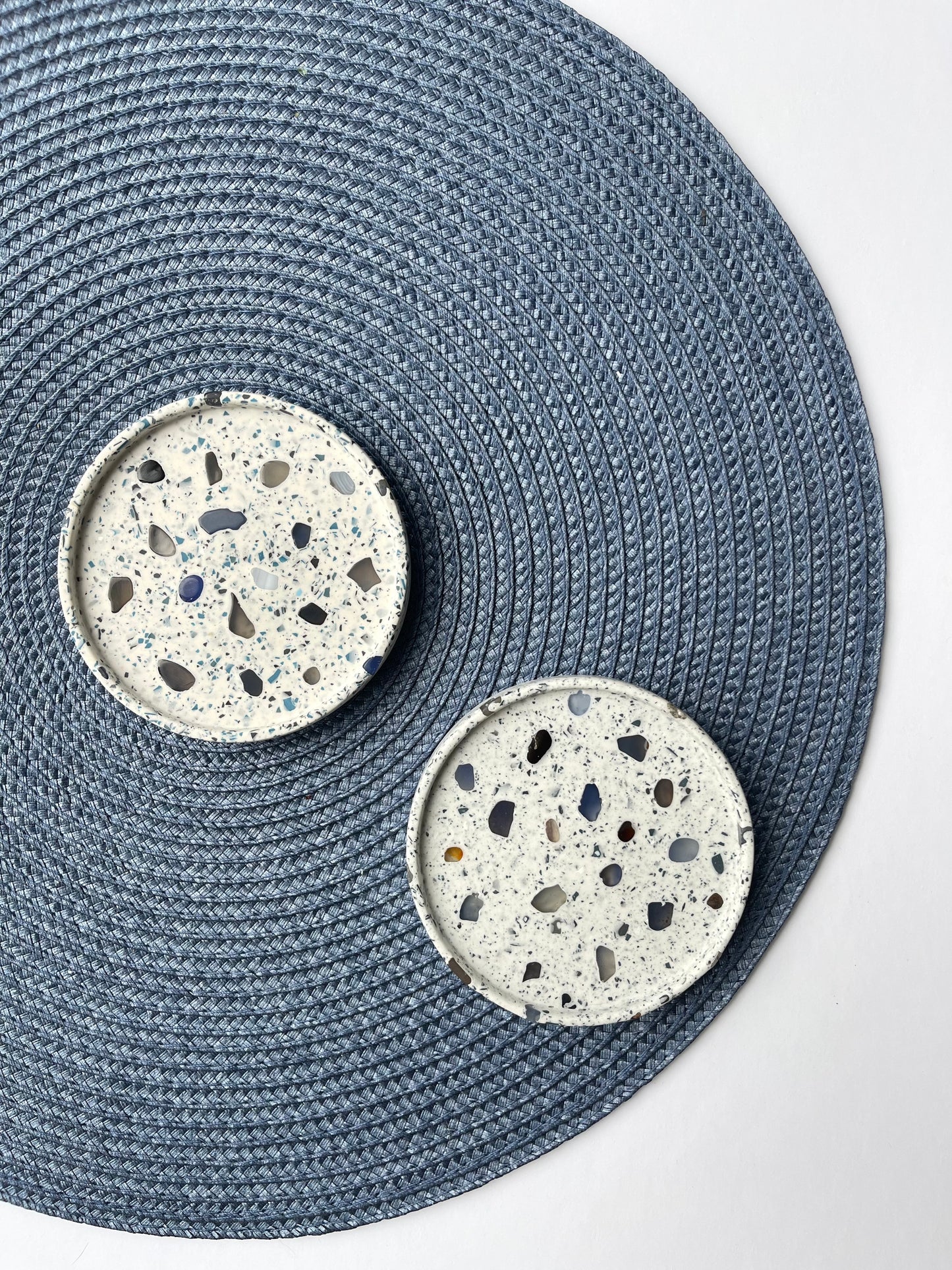 Crystals Small Round Tray - Blue Agate