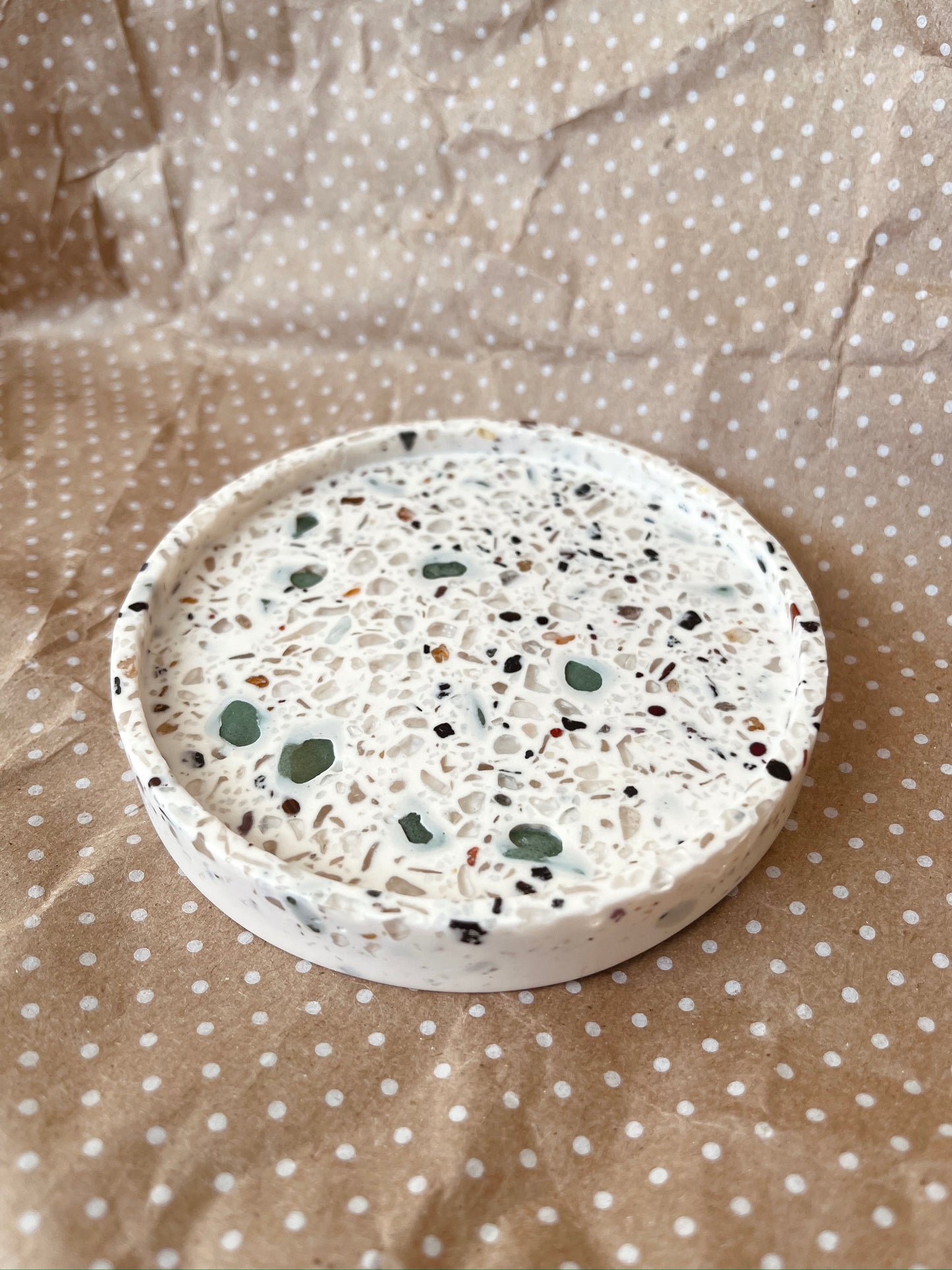 Mixed Semi Precious Stones Small Round Tray