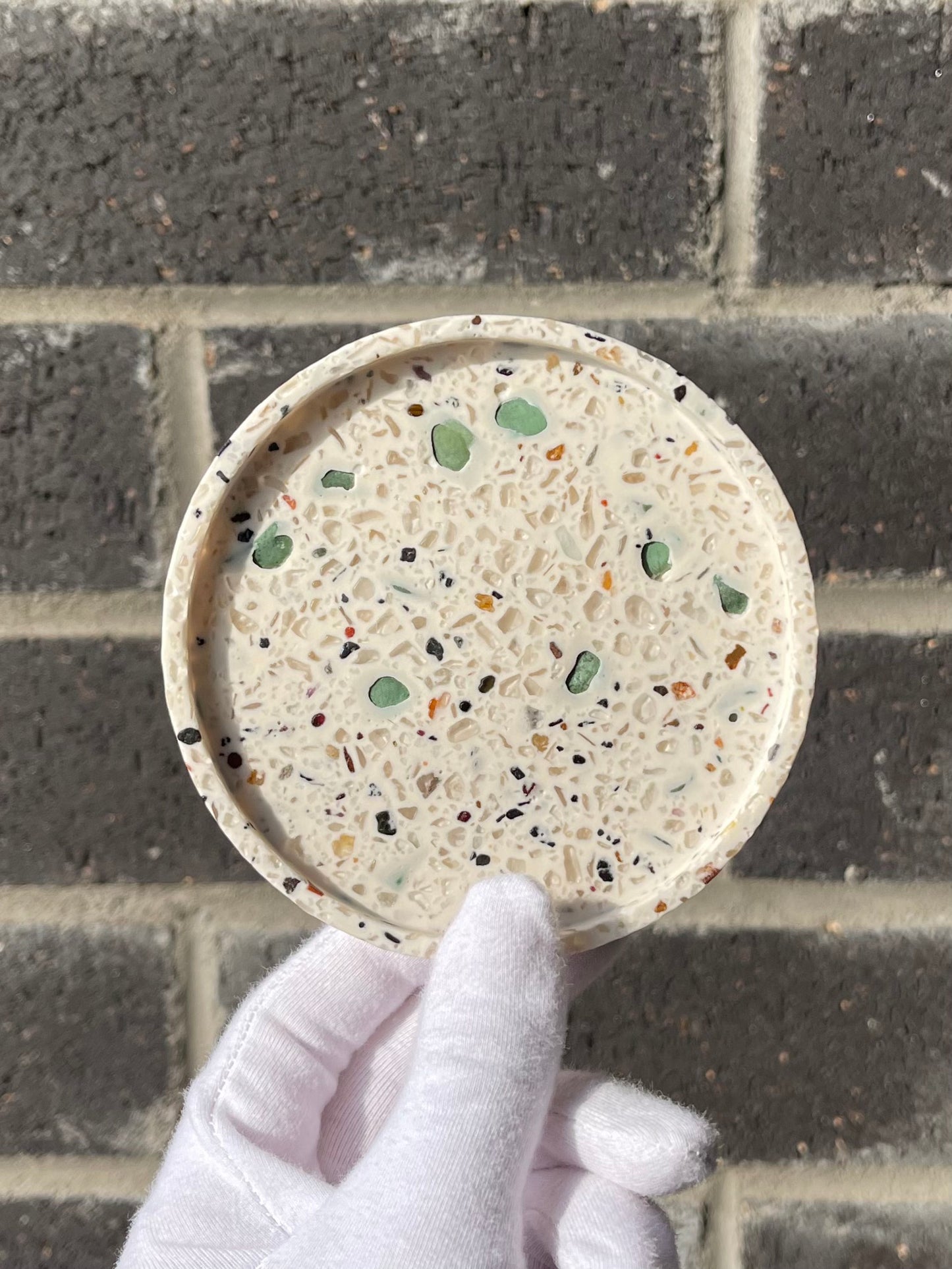 Mixed Semi Precious Stones Small Round Tray