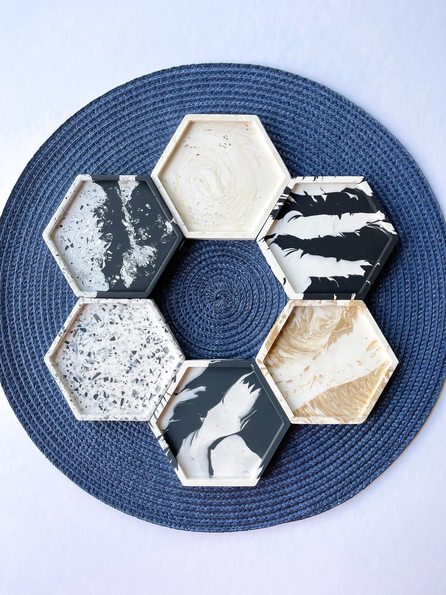 Terrazzo Zebra Hexagon Tray