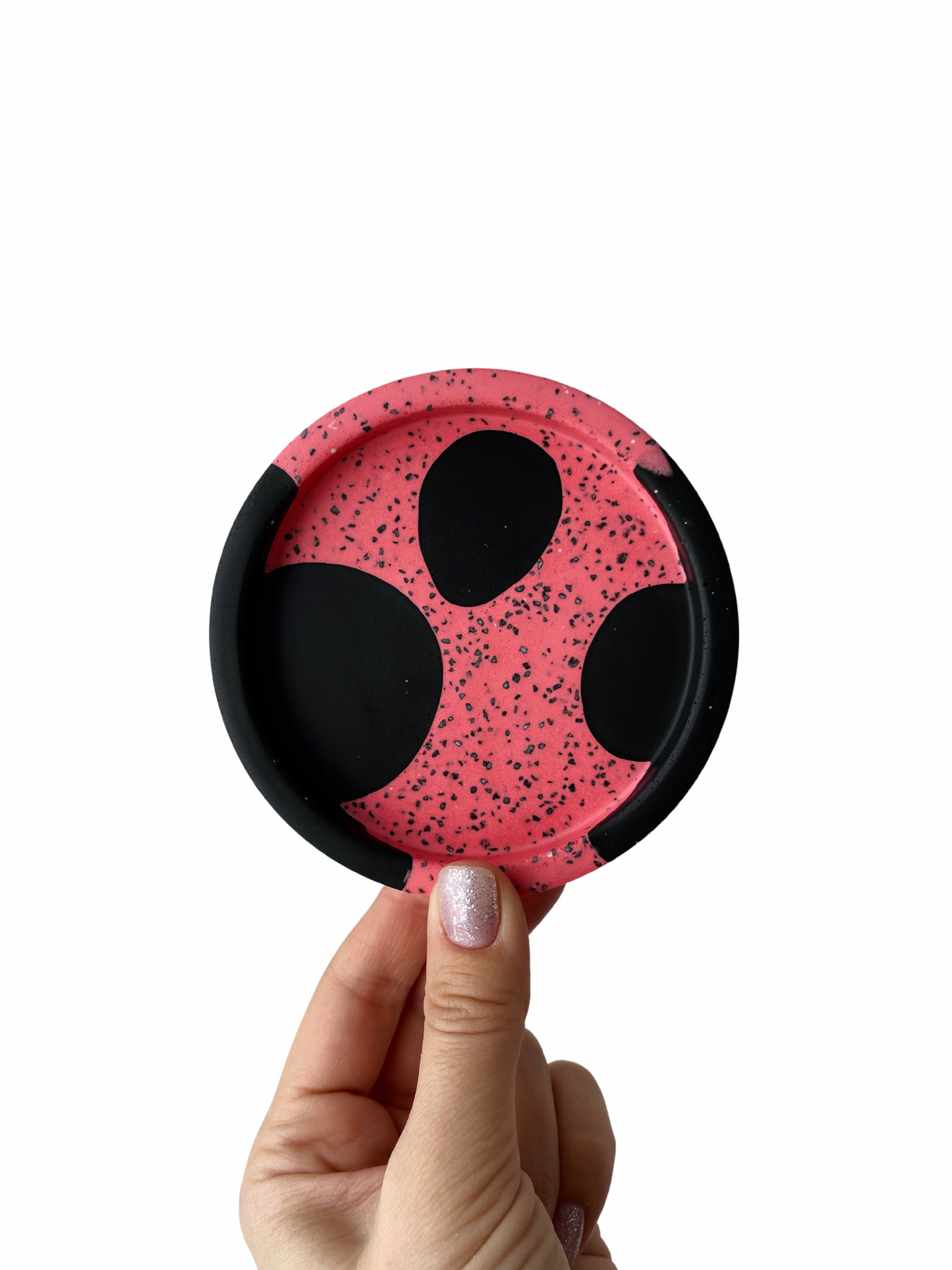 Abstract Black Sand Small Round Tray